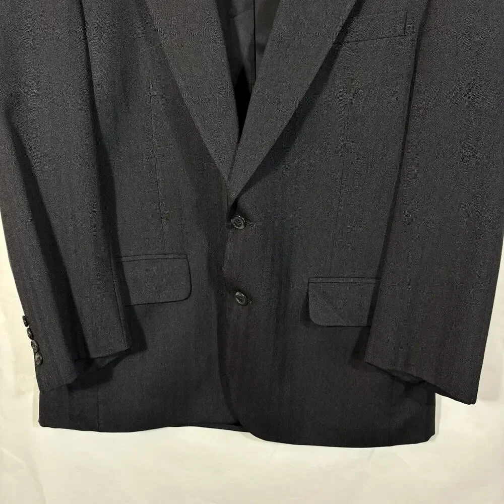 Burberrys Wool Blazer Mens 42S (Estimated) Gray Pinstripe Vintage Burberry